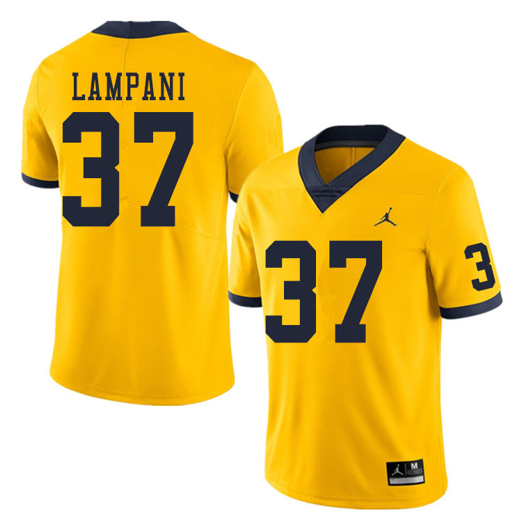 Men #37 Jonathan Lampani Michigan Wolverines College Football Jerseys Sale-Yellow